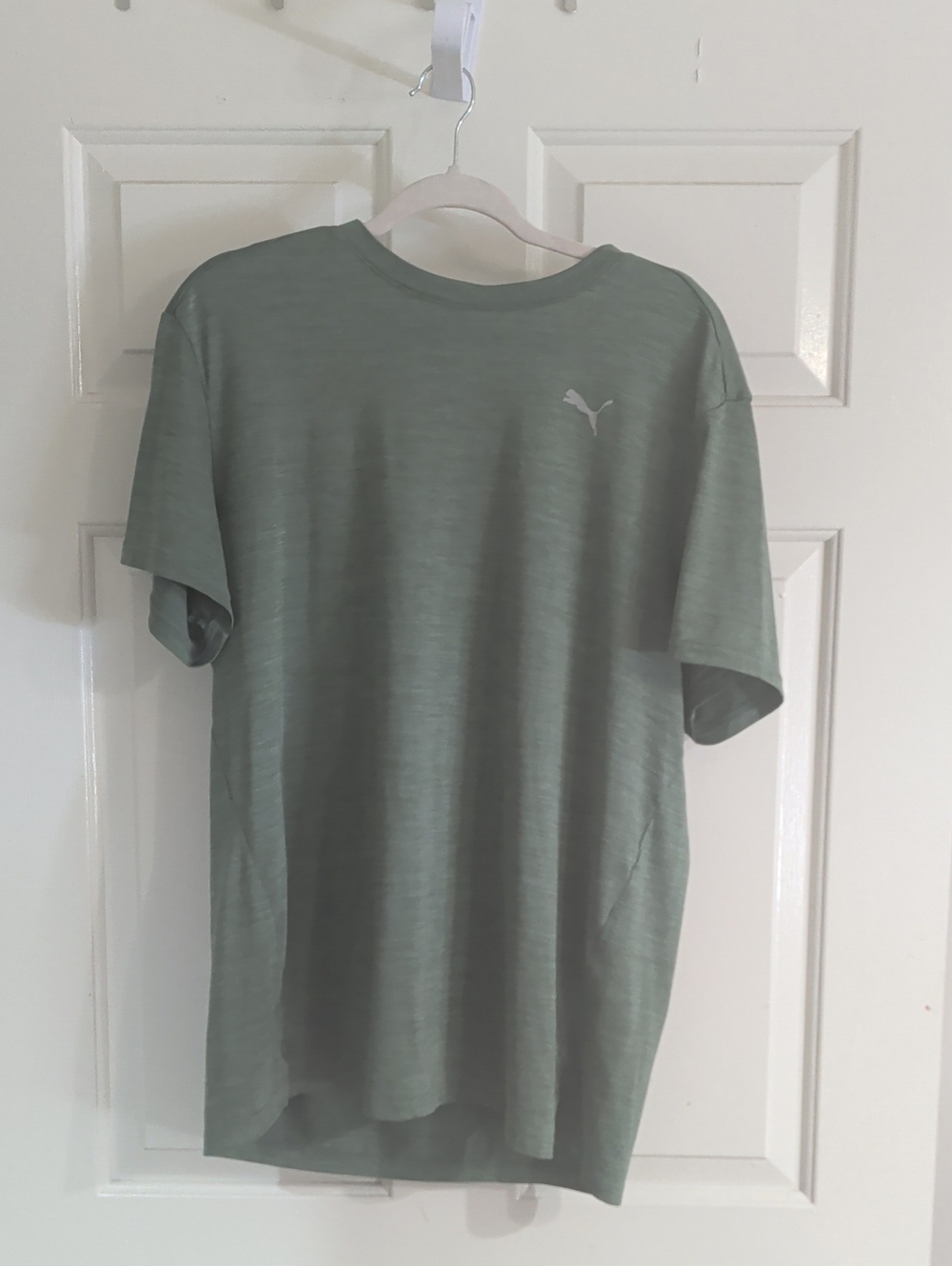 Puma Athletic Short-Sleeve Crew Tee in Sage Green Men's Large